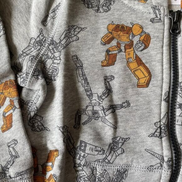 Carters Transformer Robot Print Zip Up Sweatshirt Gray Size 5 - Picture 3 of 9
